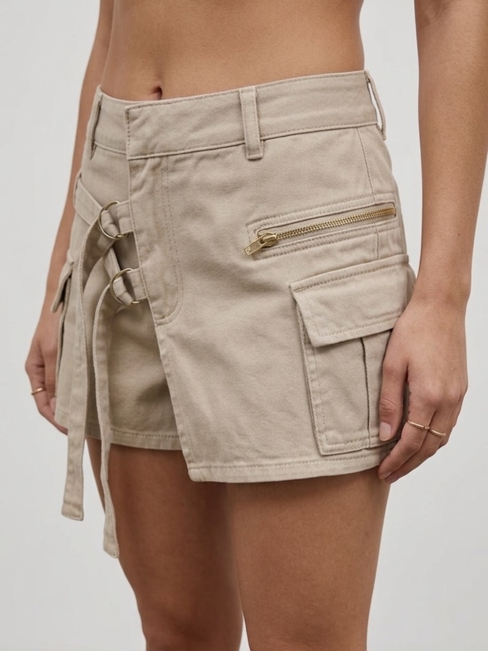 Stylish Beige Women's Shorts